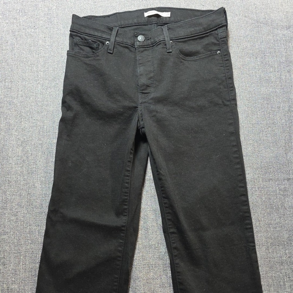 LEVIS 314 Jeans Womens Size 29 Shaping Straight Leg Black Stretch Denim 29x32